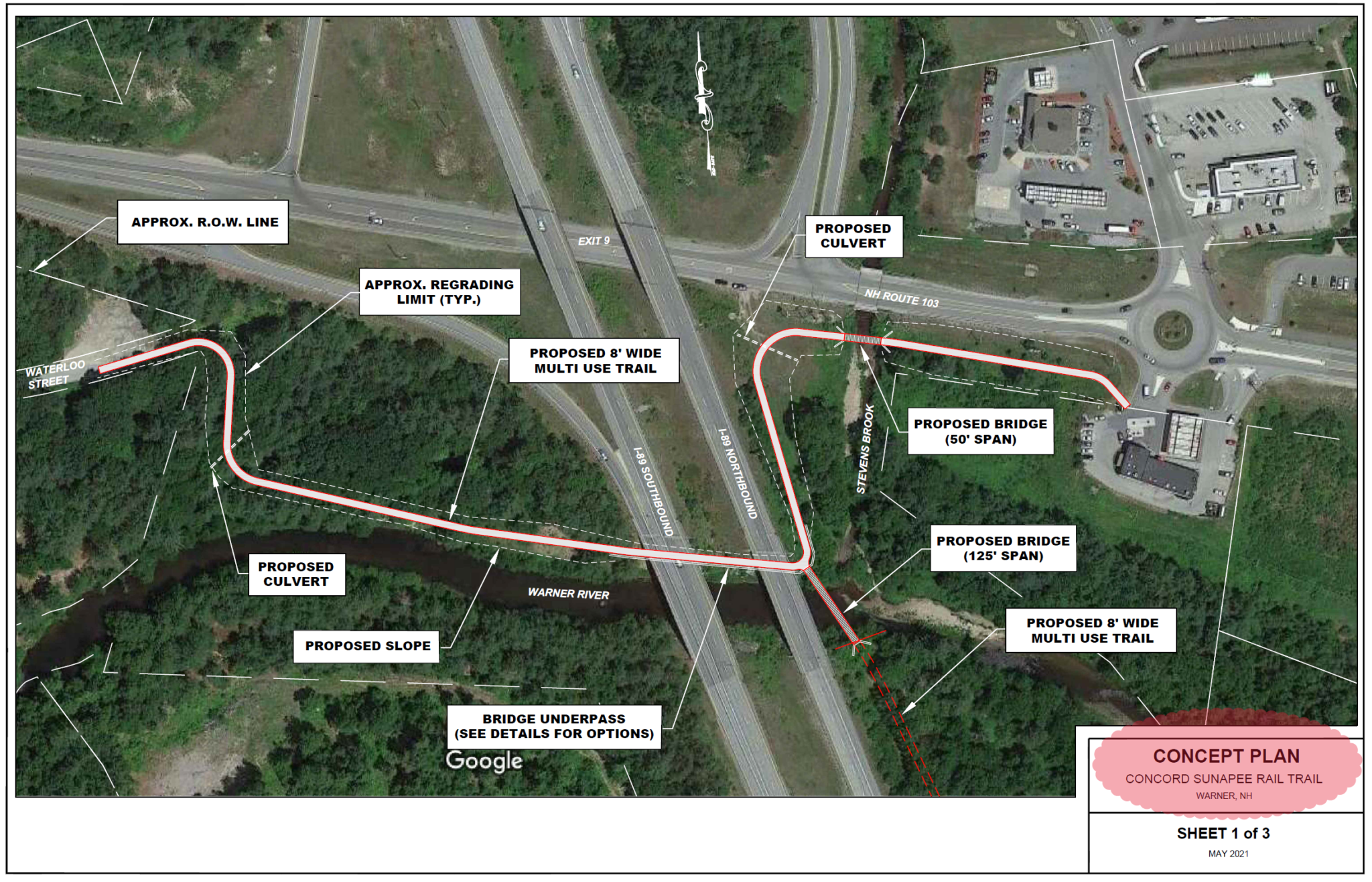 Approximate boundaries of the Exit 9 Project.